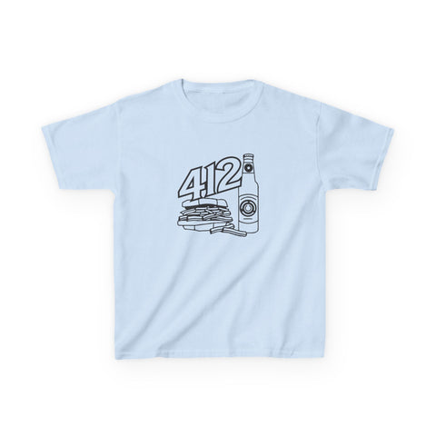 Kids Graphic T-Shirt – 412 Icon Crew Neck Tee With Soft Cotton Fabric Kids Apparel - YinzerShop