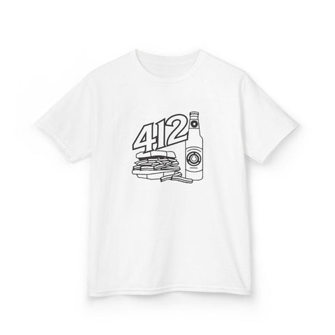 Kids Graphic T-Shirt – 412 Icon Crew Neck Tee With Soft Cotton Fabric Kids Apparel - YinzerShop