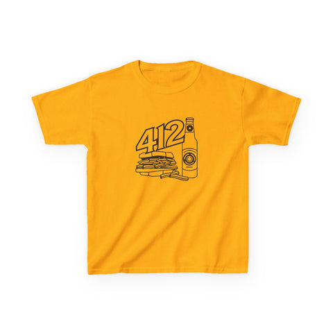 Kids Graphic T-Shirt – 412 Icon Crew Neck Tee With Soft Cotton Fabric Kids Apparel - YinzerShop