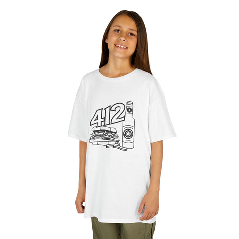 Kids Graphic T-Shirt – 412 Icon Crew Neck Tee With Soft Cotton Fabric Kids Apparel - YinzerShop