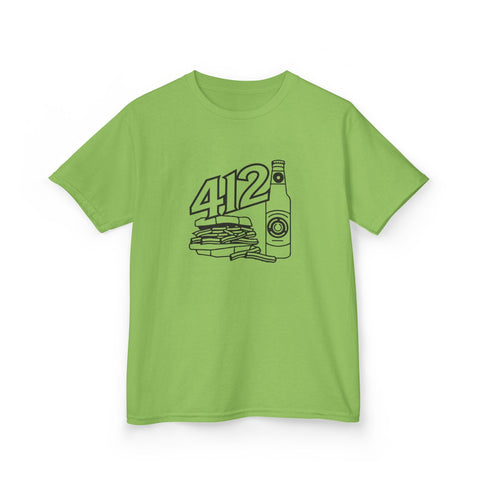 Kids Graphic T-Shirt – 412 Icon Crew Neck Tee With Soft Cotton Fabric Kids Apparel - YinzerShop