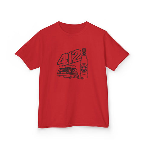 Kids Graphic T-Shirt – 412 Icon Crew Neck Tee With Soft Cotton Fabric Kids Apparel - YinzerShop