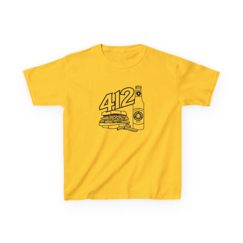 Kids Graphic T-Shirt – 412 Icon Crew Neck Tee With Soft Cotton Fabric Kids Apparel - YinzerShop