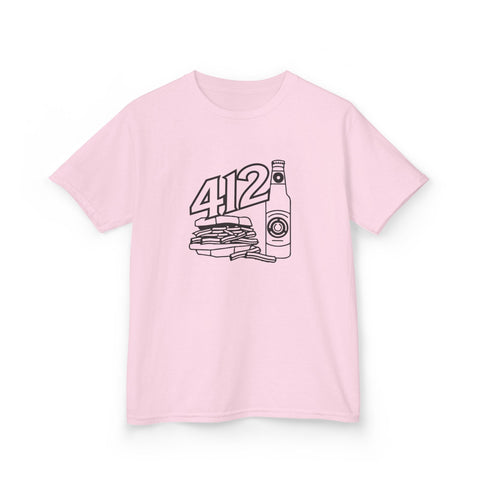 Kids Graphic T-Shirt – 412 Icon Crew Neck Tee With Soft Cotton Fabric Kids Apparel - YinzerShop