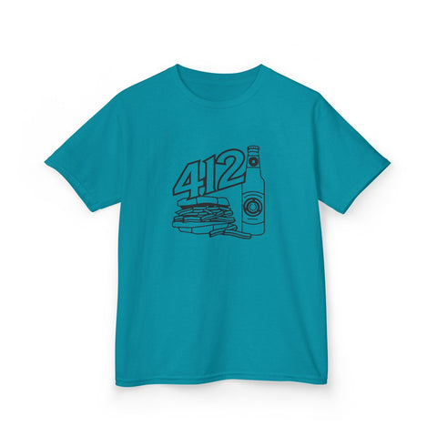 Kids Graphic T-Shirt – 412 Icon Crew Neck Tee With Soft Cotton Fabric Kids Apparel - YinzerShop
