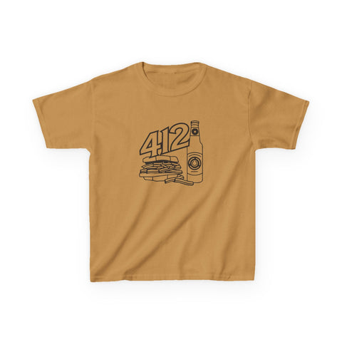 Kids Graphic T-Shirt – 412 Icon Crew Neck Tee With Soft Cotton Fabric Kids Apparel - YinzerShop