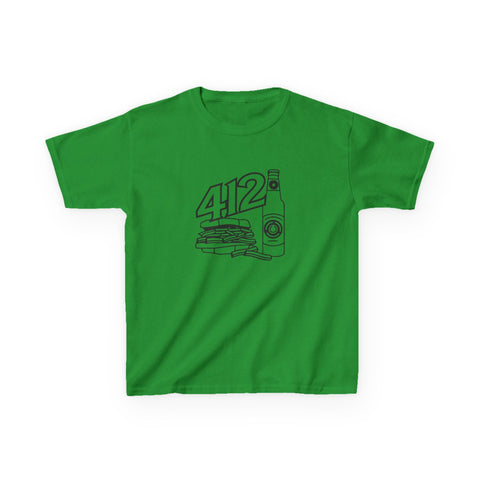 Kids Graphic T-Shirt – 412 Icon Crew Neck Tee With Soft Cotton Fabric Kids Apparel - YinzerShop