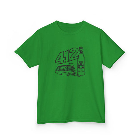 Kids Graphic T-Shirt – 412 Icon Crew Neck Tee With Soft Cotton Fabric Kids Apparel - YinzerShop