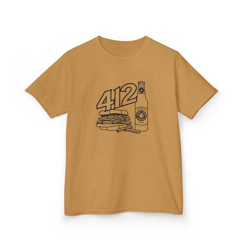 Kids Graphic T-Shirt – 412 Icon Crew Neck Tee With Soft Cotton Fabric Kids Apparel - YinzerShop