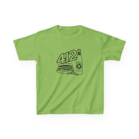 Kids Graphic T-Shirt – 412 Icon Crew Neck Tee With Soft Cotton Fabric Kids Apparel - YinzerShop