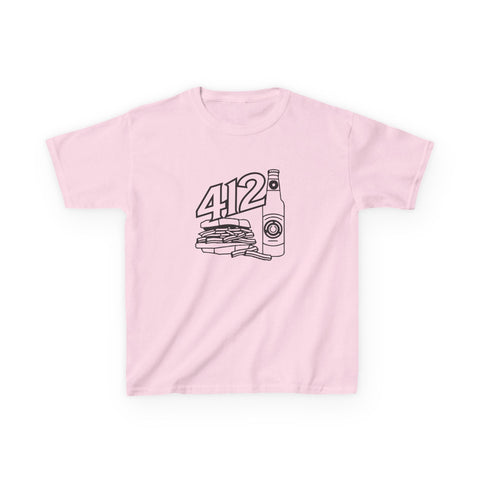 Kids Graphic T-Shirt – 412 Icon Crew Neck Tee With Soft Cotton Fabric Kids Apparel - YinzerShop