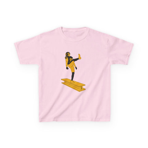 Kids Graphic T-Shirt - The Kick Youth Cotton Shirt with Durable Crew Neck Kids Apparel - YinzerShop