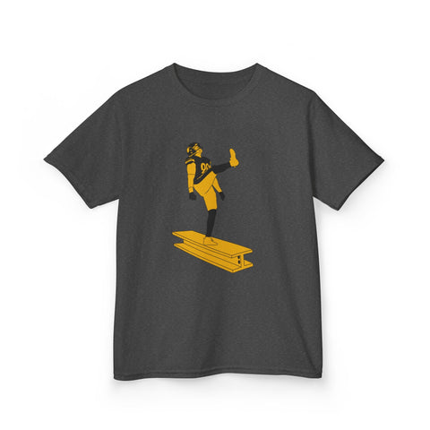Kids Graphic T-Shirt - The Kick Youth Cotton Shirt with Durable Crew Neck Kids Apparel - YinzerShop
