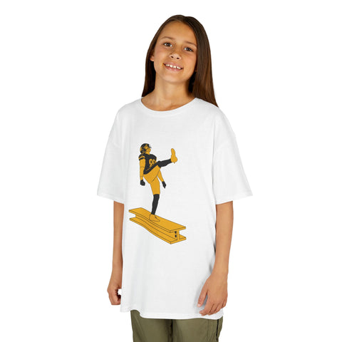 Kids Graphic T-Shirt - The Kick Youth Cotton Shirt with Durable Crew Neck Kids Apparel - YinzerShop