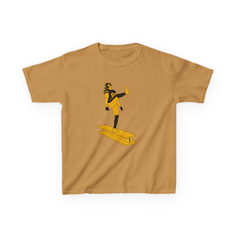 Kids Graphic T-Shirt - The Kick Youth Cotton Shirt with Durable Crew Neck Kids Apparel - YinzerShop