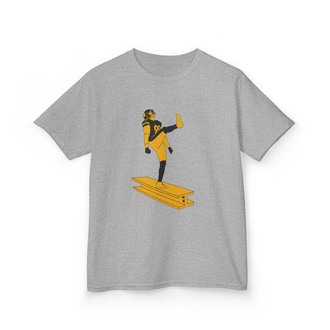 Kids Graphic T-Shirt - The Kick Youth Cotton Shirt with Durable Crew Neck Kids Apparel - YinzerShop