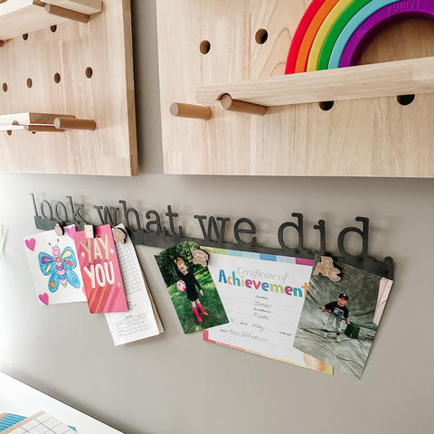 'Look What We Did' Magnetic Bar (typewriter font)