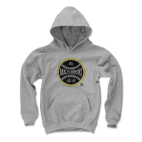 Kids Hooded Sweatshirt - Bill Mazeroski Hoodie | Loose Fit Polyester Cotton Blend Kids Youth Hoodie - YinzerShop