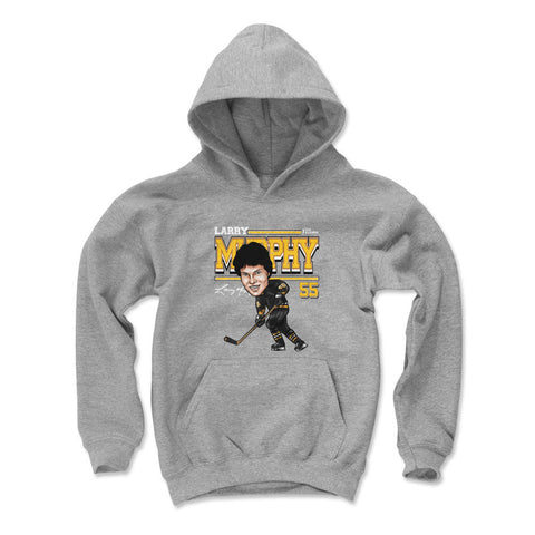 Kids Hooded Sweatshirt Larry Murphy Cartoon Graphic Hoodie - Loose Fit Polyester Cotton Blend Kids Youth Hoodie - YinzerShop