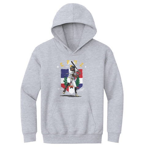 Kids Hooded Sweatshirt - Oneil Cruz Pittsburgh Flag Hoodie | Midweight Polyester Cotton Blend Kids Youth Hoodie - YinzerShop