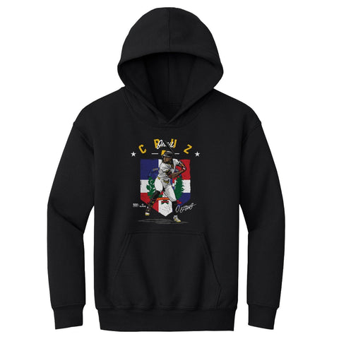 Kids Hooded Sweatshirt - Oneil Cruz Pittsburgh Flag Hoodie | Midweight Polyester Cotton Blend Kids Youth Hoodie - YinzerShop