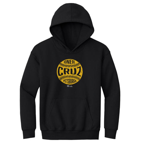 Kids Hooded Sweatshirt - Oneil Cruz Vintage Baseball Hoodie | Loose Fit Midweight Kids Youth Hoodie - YinzerShop