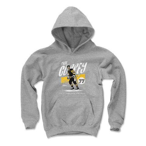 Kids Hooded Sweatshirt Paul Coffey Pittsburgh Grunge – Loose Fit Polyester Cotton Blend Kids Youth Hoodie - YinzerShop