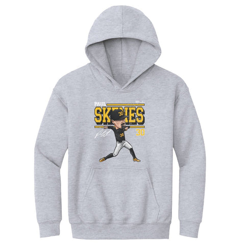 Kids Hooded Sweatshirt – Paul Skenes Cartoon Graphic Hoodie | Loose Fit Pullover Kids Youth Hoodie - YinzerShop