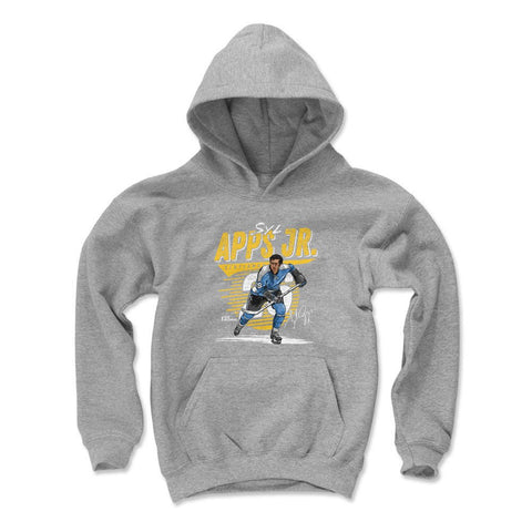 Kids Hooded Sweatshirt Pittsburgh Comet Syl Apps Jr. | Loose Fit Polyester Cotton Blend Kids Youth Hoodie - YinzerShop