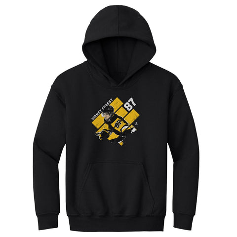 Kids Hooded Sweatshirt - Sidney Crosby Stripes Polyester Cotton Blend Pullover Kids Youth Hoodie - YinzerShop