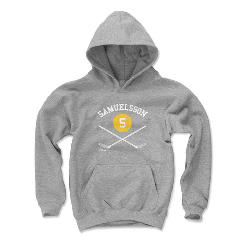 Kids Hooded Sweatshirt - Ulf Samuelsson Pittsburgh 5 Sticks Loose Fit Graphic Hoodie Kids Youth Hoodie - YinzerShop