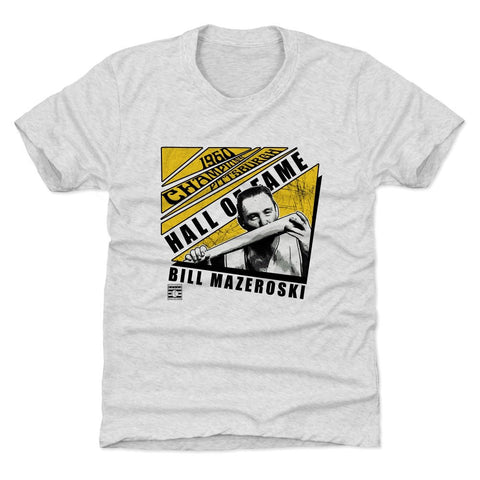 Kids Tri-Blend T-Shirt - Bill Mazeroski Vintage Style Tee With Soft Tri-Blend Fabric Kids T-Shirt - YinzerShop