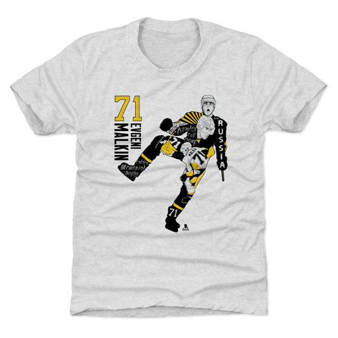 Kids Tri Blend T-Shirt - Evgeni Malkin Vintage Graphic Tee, Soft & Comfortable Kids T-Shirt - YinzerShop