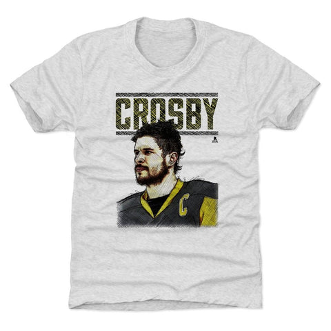 Kids Tri Blend T-Shirt Featuring Sidney Crosby Sketch - Premium Soft Vintage Style Tee Kids T-Shirt - YinzerShop