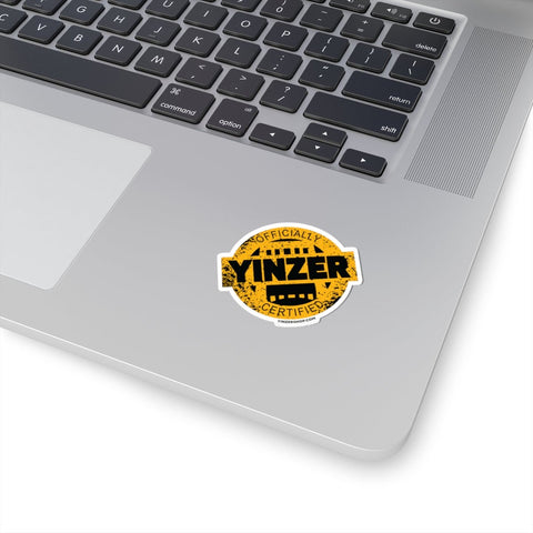 Kiss Cut Sticker - Black & Yellow Certified Yinzer Removable Decal with Colorful Labels Paper Products - YinzerShop