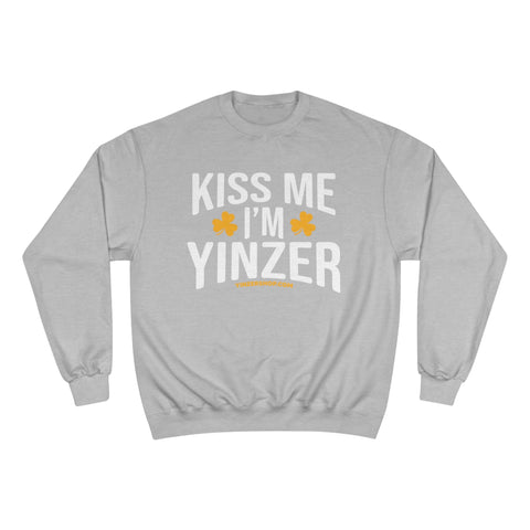 Kiss Me, I'm Yinzer - Champion Crewneck Sweatshirt Sweatshirt - YinzerShop