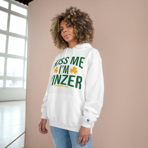 Kiss Me, I'm Yinzer - St Patty's Day - Champion Hoodie Hoodie - YinzerShop