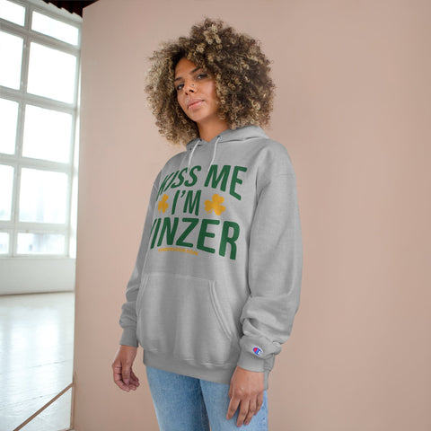 Kiss Me, I'm Yinzer - St Patty's Day - Champion Hoodie Hoodie - YinzerShop