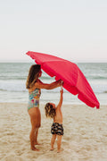 Ohio State Buckeyes - 5.5 Ft. Portable Beach Umbrella Beach Umbrella Picnic Time Family of Brands   