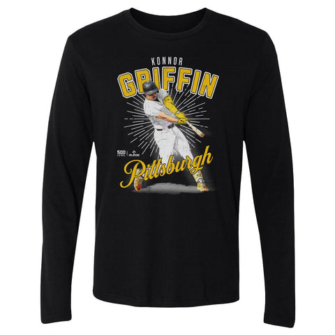 Konnor Griffin Crewneck Long Sleeve Cotton T-Shirt - Pittsburgh Pirates Tee, Lightweight Men's Long Sleeve T-Shirt - YinzerShop