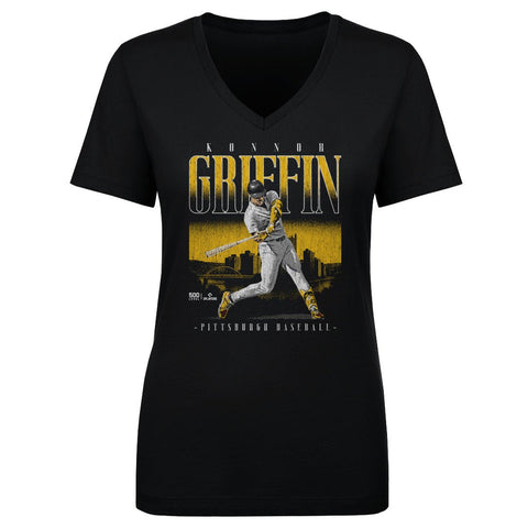 Konnor Griffin Pittsburgh Skyline T-Shirt – Lightweight Cotton V-Neck Tee Women's V-Neck T-Shirt - YinzerShop