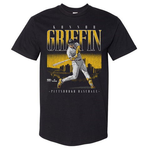 Konnor Griffin Pittsburgh Skyline T-Shirt – Oversized Cotton Heavyweight Crewneck Tee Men's Heavyweight T-Shirt - YinzerShop