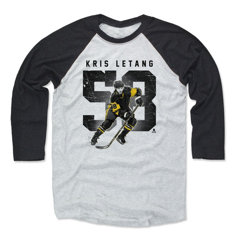 Kris Letang Baseball T-Shirt – Premium Tri Blend 3/4 Sleeve Raglan Tee Men's Baseball T-Shirt - YinzerShop