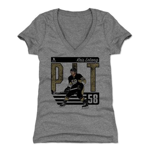 Kris Letang Women's V-Neck T-Shirt – Slim Fit Tee | Tri Blend Fabric, Soft Casual Top Women's V-Neck T-Shirt - YinzerShop