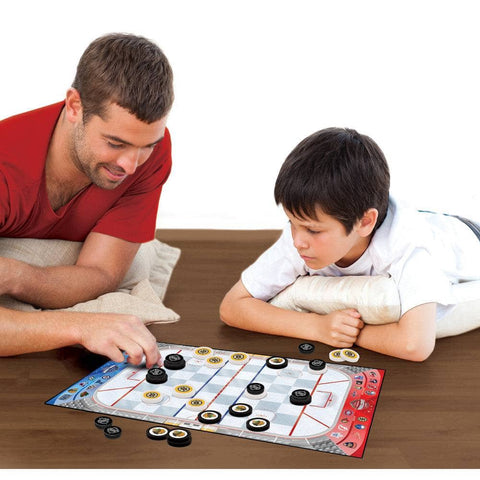 NHL Checkers Game - Official Licensed Board Game with Hockey Puck Pieces & 24 Checker Pieces