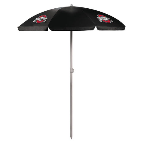 Ohio State Buckeyes - 5.5 Ft. Portable Beach Umbrella Licensed Picnic Time Family of Brands Black