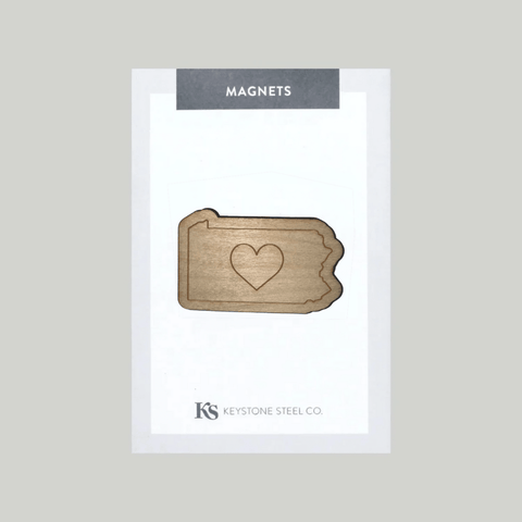 Large Heart Magnet - Birch Wood Refrigerator Magnet | Keystone Steel Co. Magnet - YinzerShop