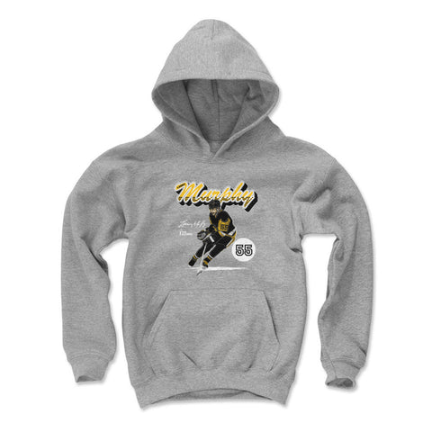 Larry Murphy Kids Hooded Sweatshirt – Pittsburgh Retro Script Hoodie, Loose Fit Pullover Kids Youth Hoodie - YinzerShop
