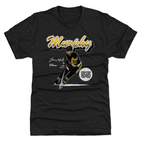 Larry Murphy Retro Script T-Shirt - Slim Fit Crewneck Pittsburgh Tee Men's Premium T-Shirt - YinzerShop