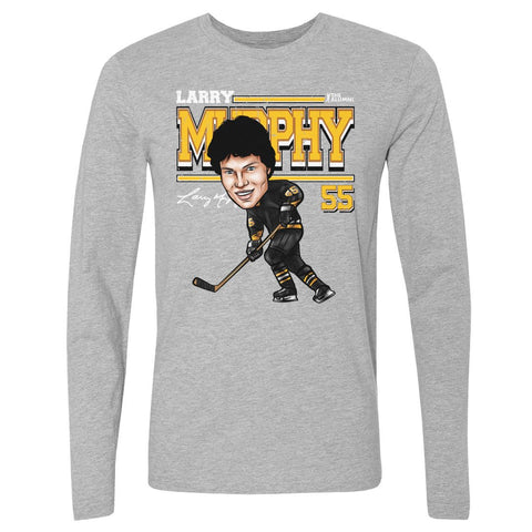 Larry Murphy T-Shirt - Pittsburgh Cartoon Long Sleeve Cotton Crewneck Tee Men's Long Sleeve T-Shirt - YinzerShop